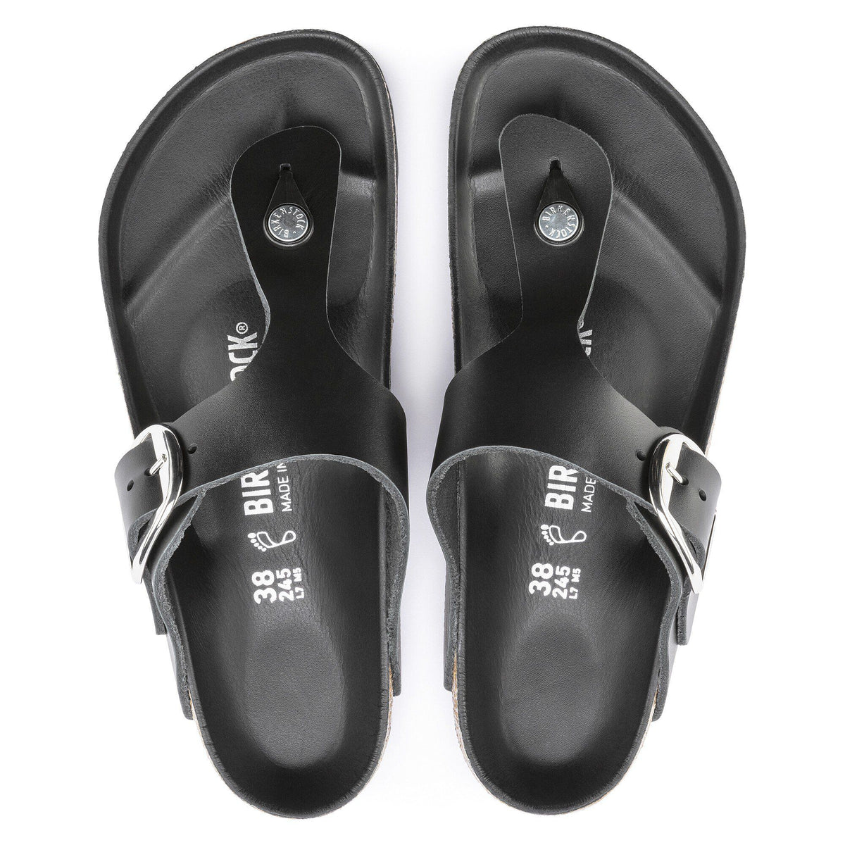 Gizeh Big Buckle Oiled Leather in Color Black | Birkenstock