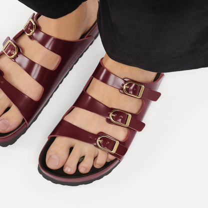 Florida Exquisite Natural Leather Patent in Color High Shine Zinfandel | Birkenstock