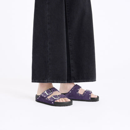 Arizona Rivets Suede Leather in Color Acai | Birkenstock