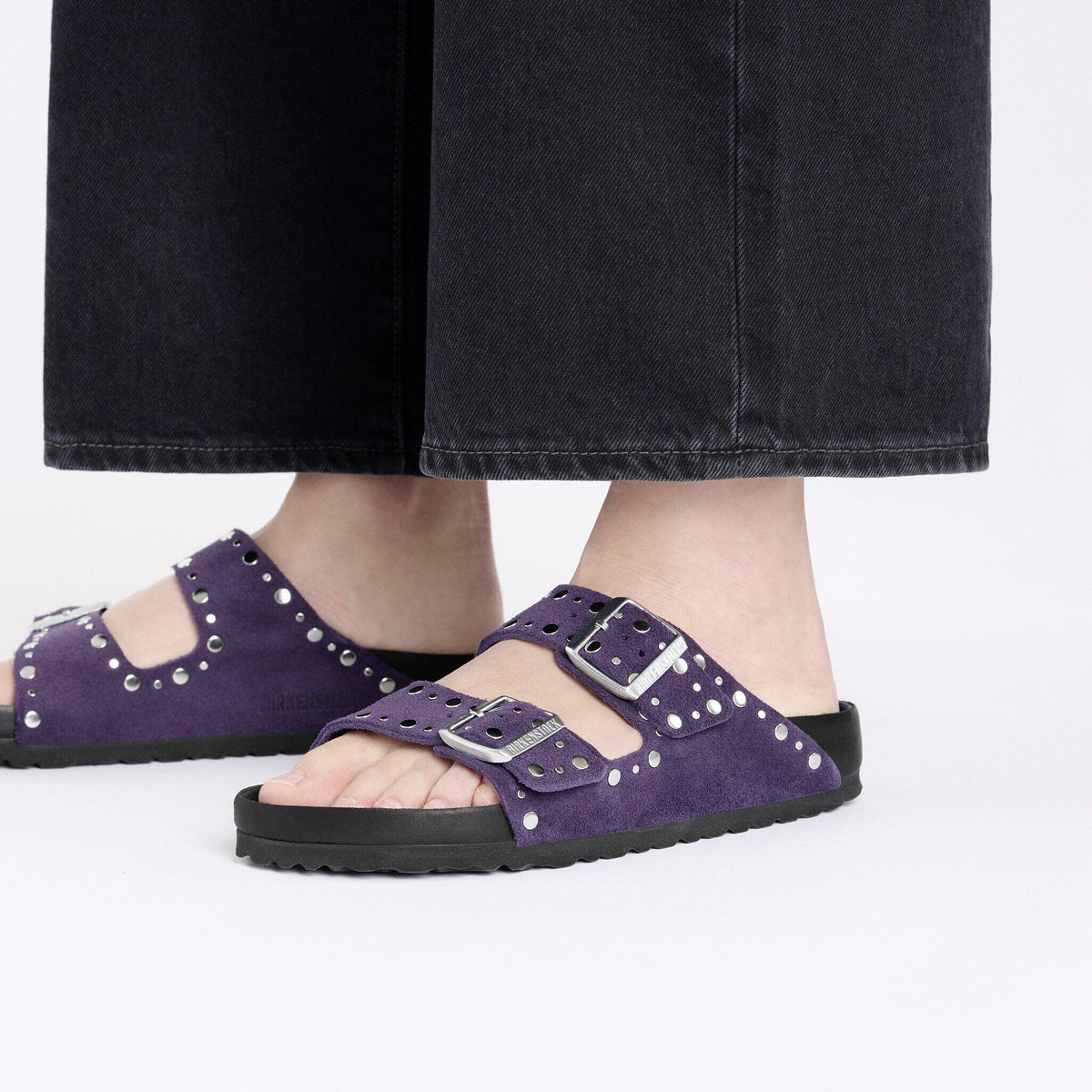 Arizona Rivets Suede Leather in Color Acai | Birkenstock