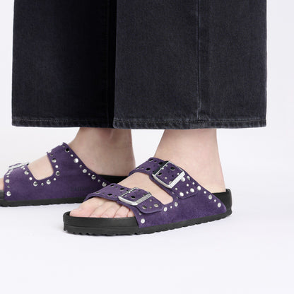 Arizona Rivets Suede Leather in Color Acai | Birkenstock