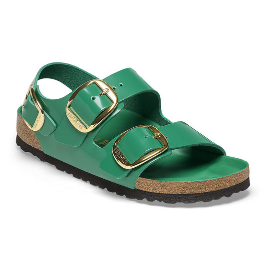 Milano Big Buckle Natural Leather Patent in Color High Shine Digital Green | Birkenstock