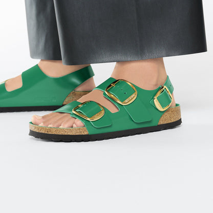 Milano Big Buckle Natural Leather Patent in Color High Shine Digital Green | Birkenstock