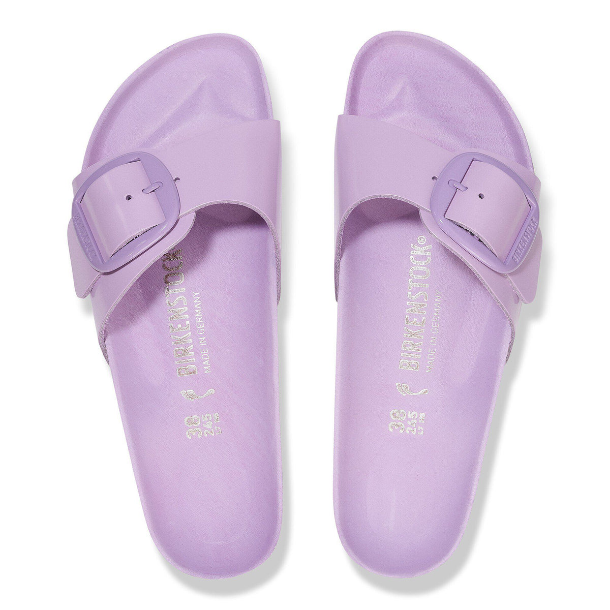 Madrid Big Buckle Natural Leather Patent in Color High-Shine Crocus | Birkenstock