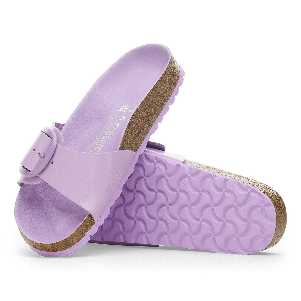 Madrid Big Buckle Natural Leather Patent in Color High-Shine Crocus | Birkenstock