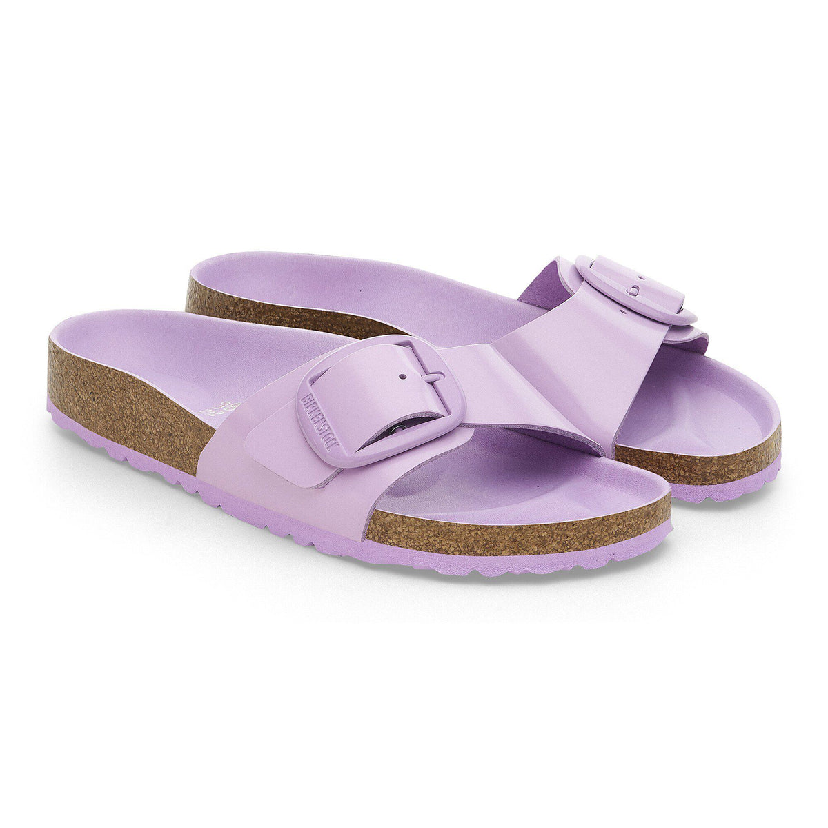 Madrid Big Buckle Natural Leather Patent in Color High-Shine Crocus | Birkenstock