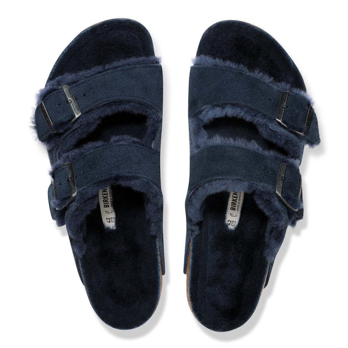 Arizona Shearling Suede Leather in Color New Navy | Birkenstock