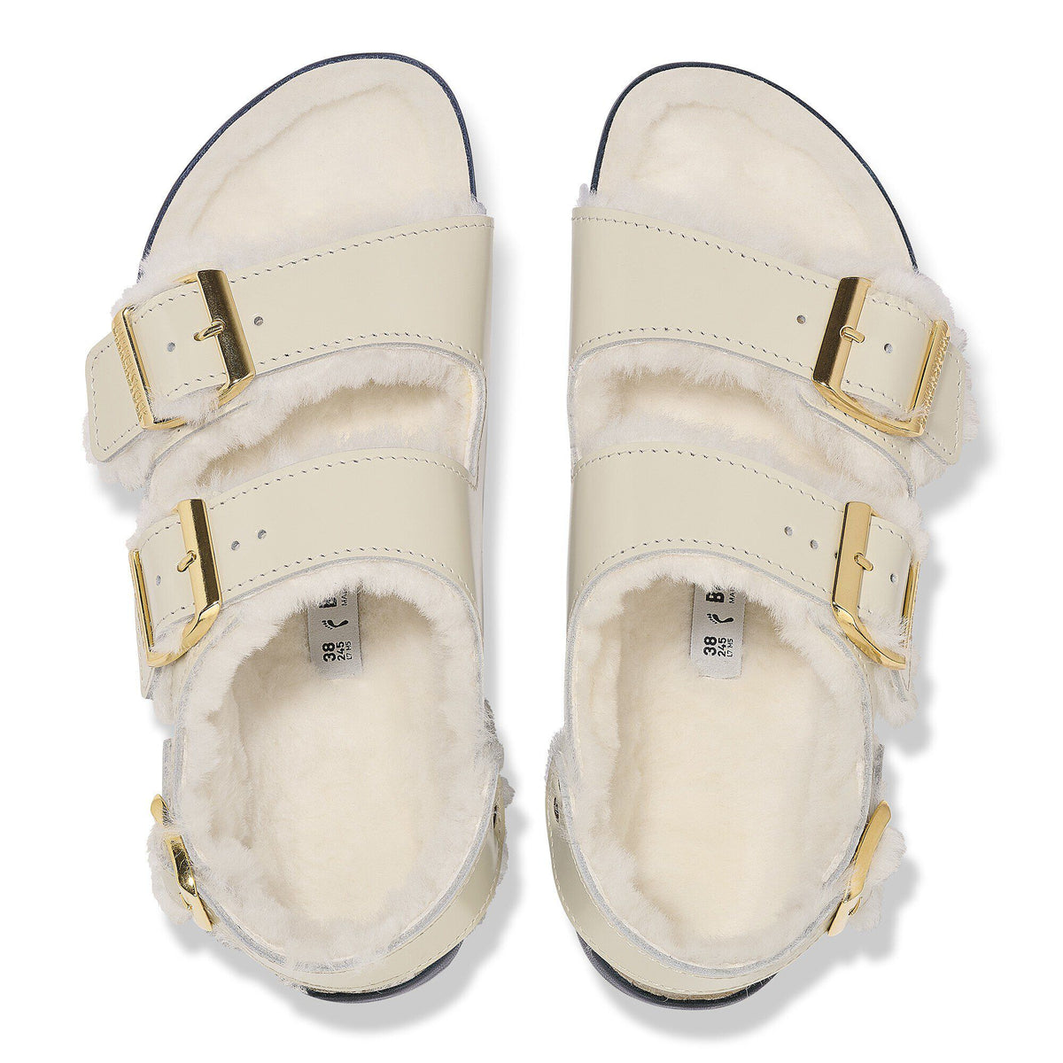 Milano Shearling Natural Leather- Shearling in Color High Shine Ecru | Birkenstock