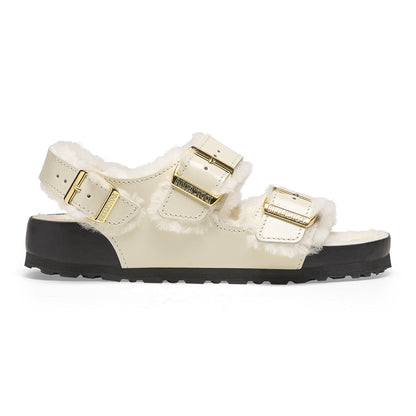 Milano Shearling Natural Leather- Shearling in Color High Shine Ecru | Birkenstock