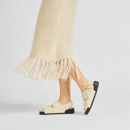 Milano Shearling Natural Leather- Shearling in Color High Shine Ecru | Birkenstock