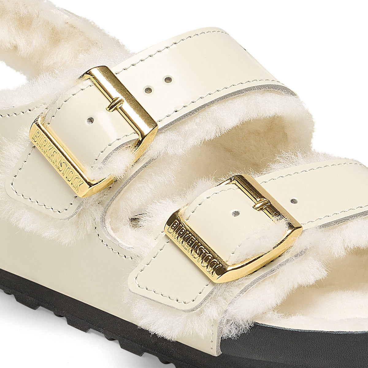 Milano Shearling Natural Leather- Shearling in Color High Shine Ecru | Birkenstock