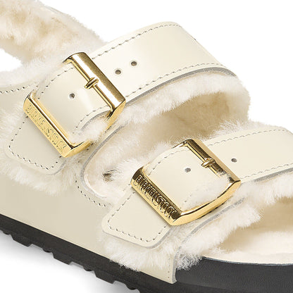 Milano Shearling Natural Leather- Shearling in Color High Shine Ecru | Birkenstock