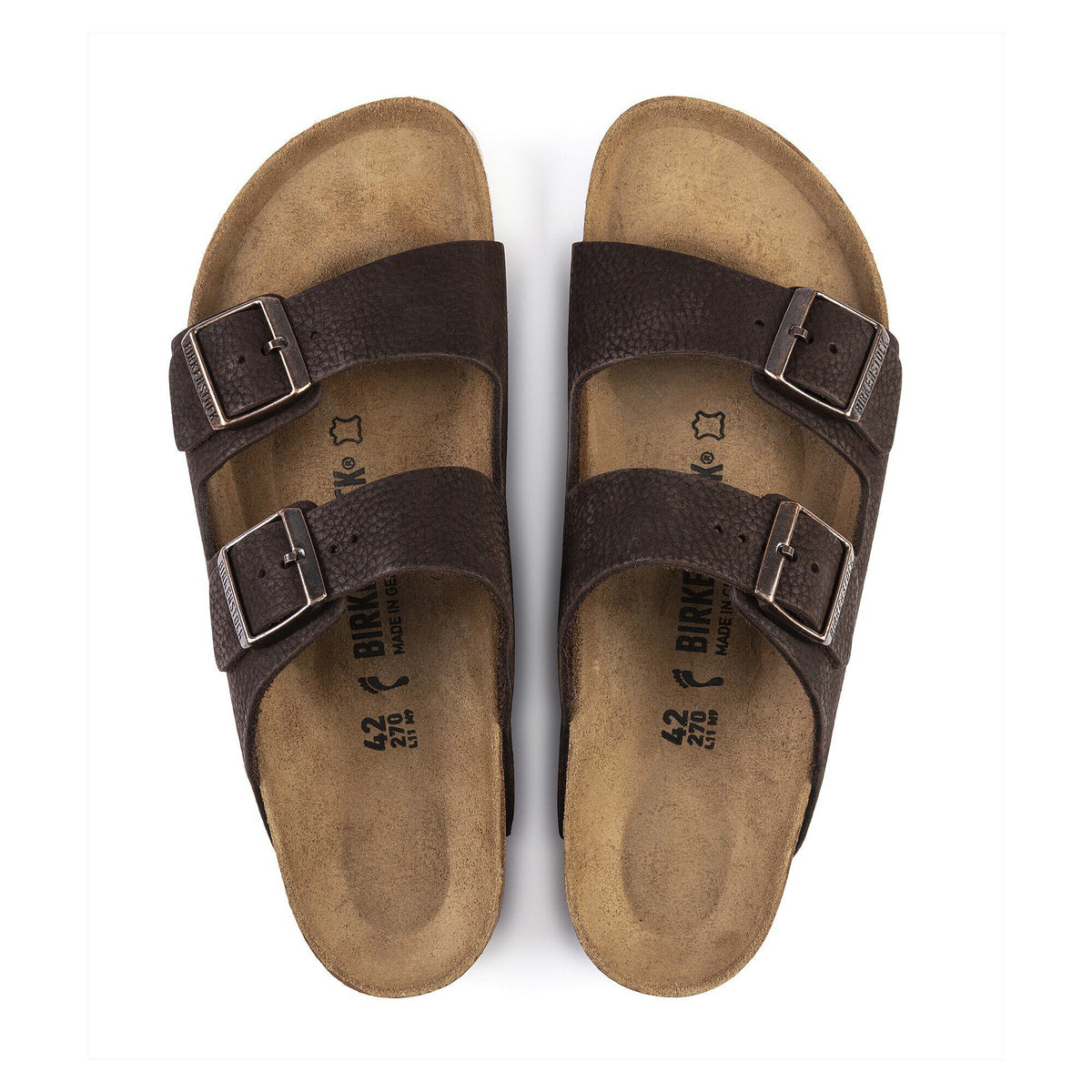 Arizona Nubuck Leather in Color Steer Soft Brown | Birkenstock