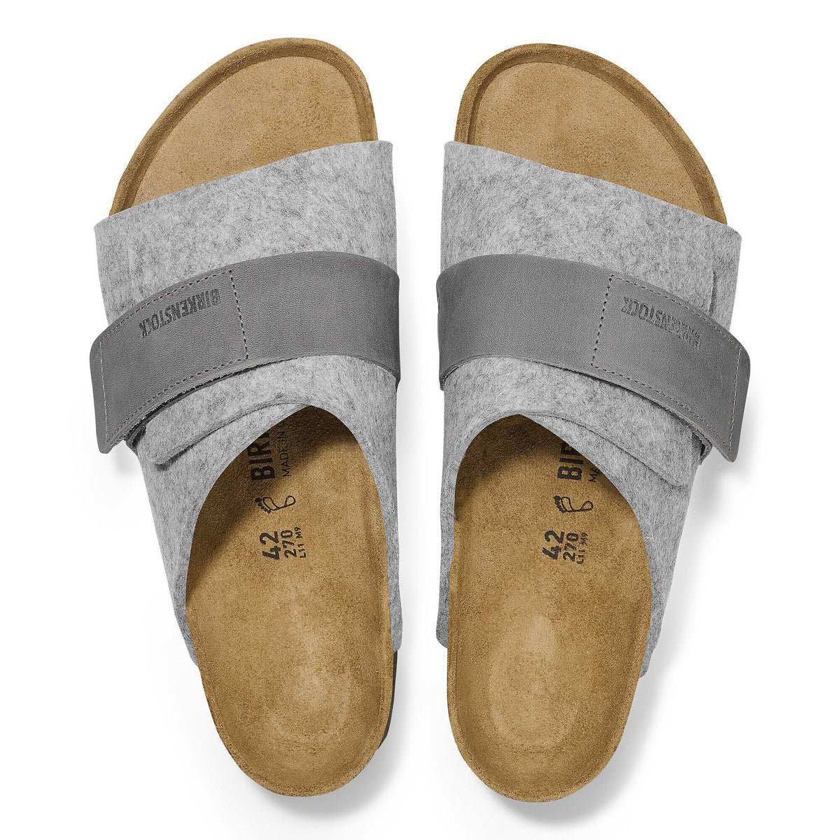 Kyoto Natural Leather-Felt in Color Light Gray | Birkenstock