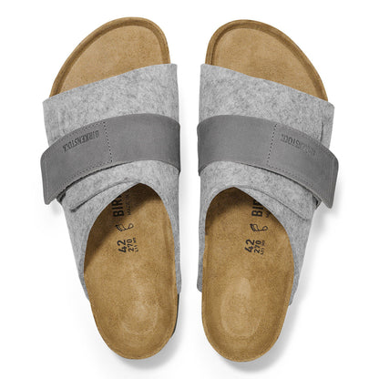 Kyoto Natural Leather-Felt in Color Light Gray | Birkenstock
