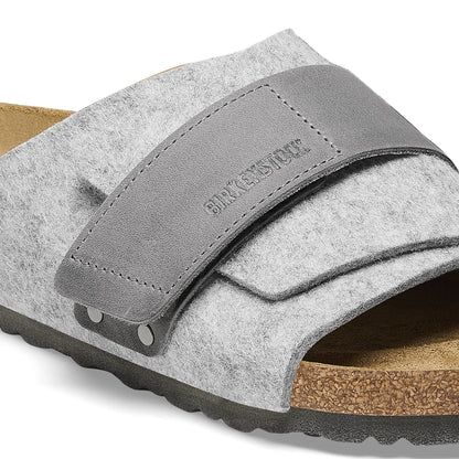 Kyoto Natural Leather-Felt in Color Light Gray | Birkenstock