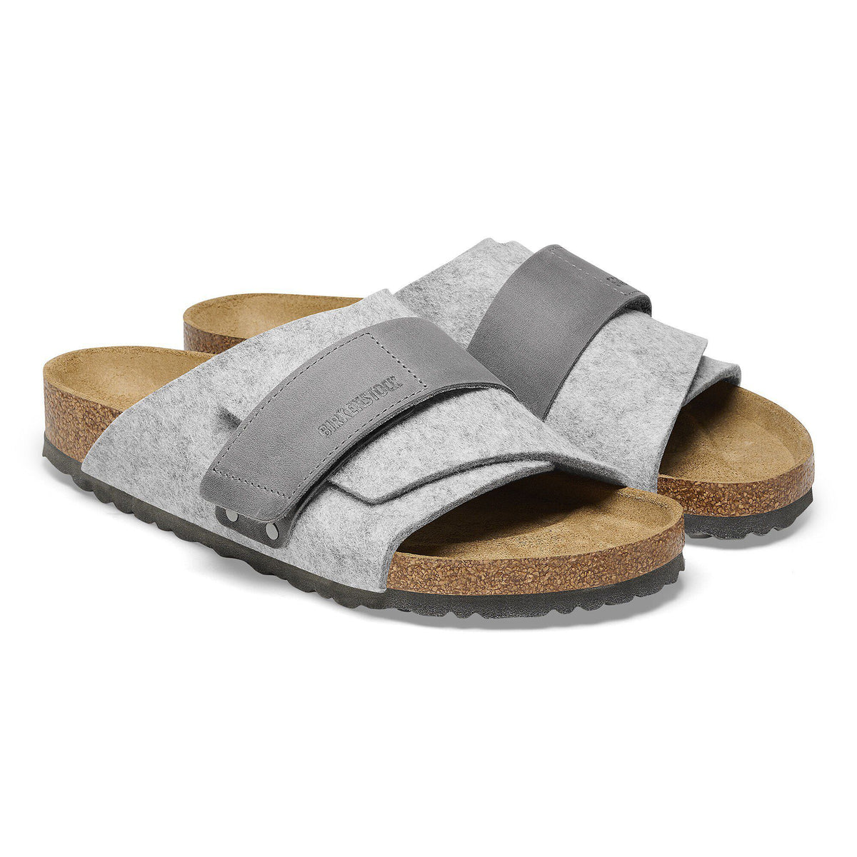 Kyoto Natural Leather-Felt in Color Light Gray | Birkenstock