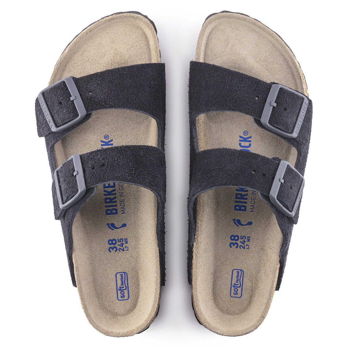 Arizona Soft Footbed Suede Leather in Color Midnight Blue | Birkenstock