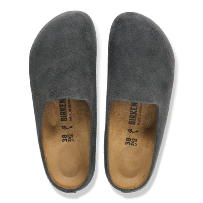 Amsterdam Wrapped Suede Leather in Color Charcoal | Birkenstock