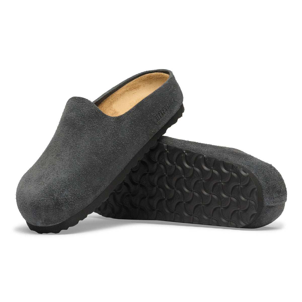 Amsterdam Wrapped Suede Leather in Color Charcoal | Birkenstock