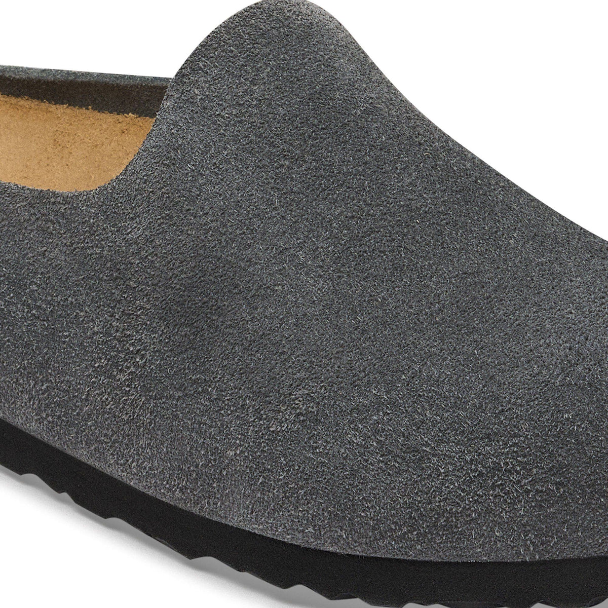 Amsterdam Wrapped Suede Leather in Color Charcoal | Birkenstock