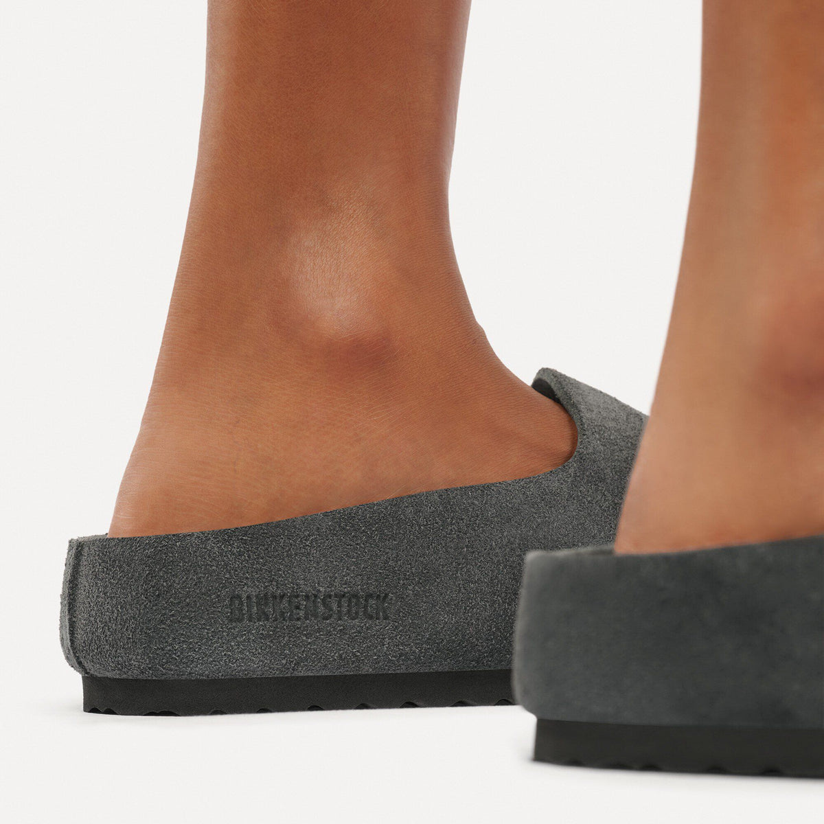 Amsterdam Wrapped Suede Leather in Color Charcoal | Birkenstock