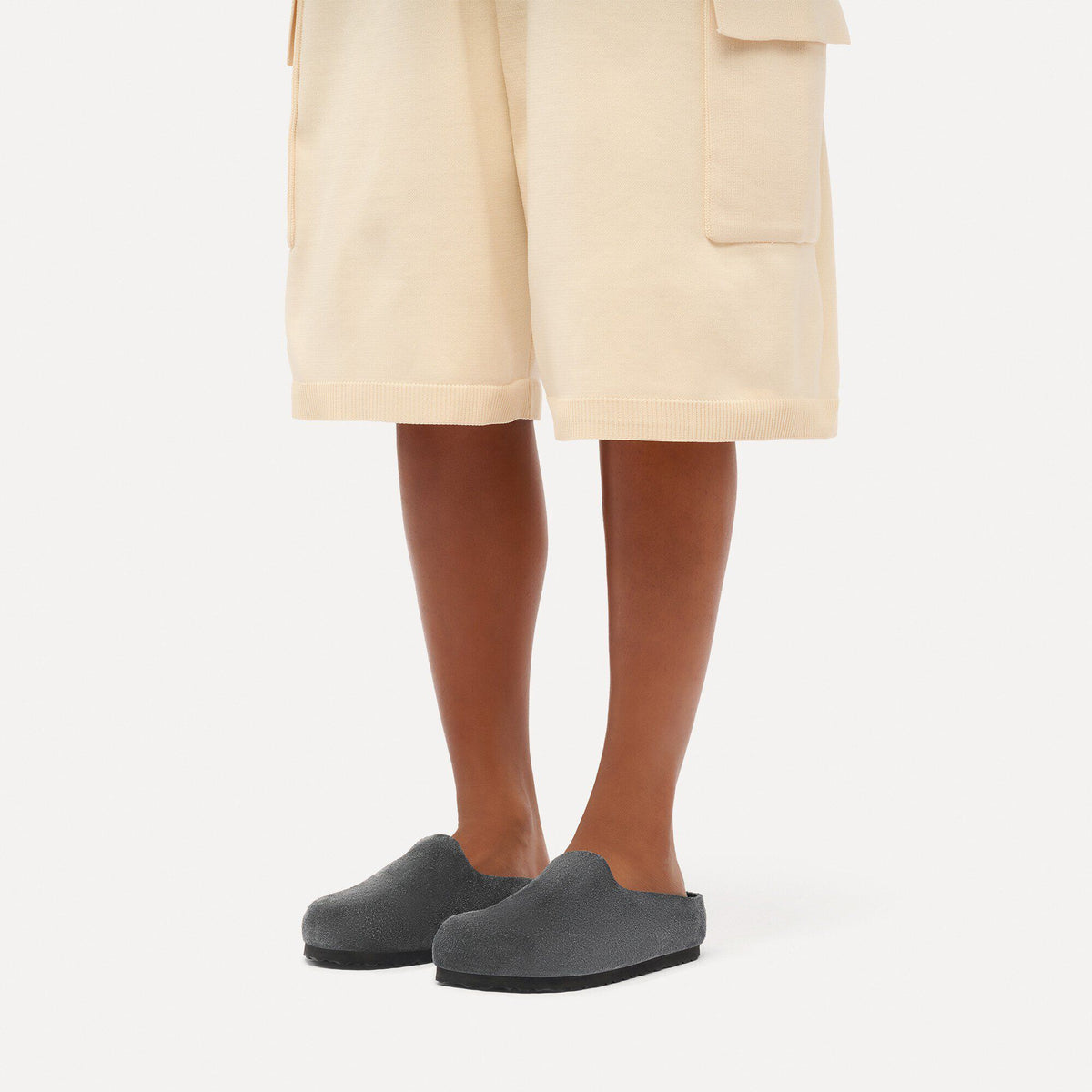 Amsterdam Wrapped Suede Leather in Color Charcoal | Birkenstock
