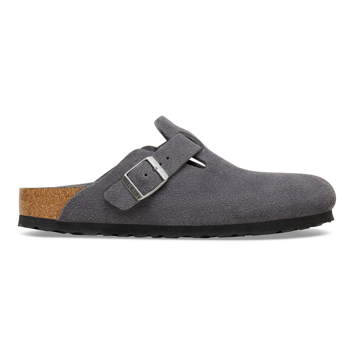 Boston Soft Footbed Suede Leather in Color Charcoal | Birkenstock