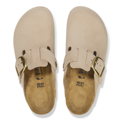 Boston Big Buckle Nubuck Leather in Color Sandcastle | Birkenstock