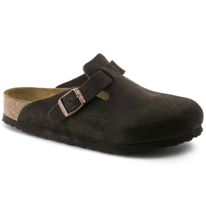 Boston Soft Footbed Suede Leather in Color Mocha | Birkenstock