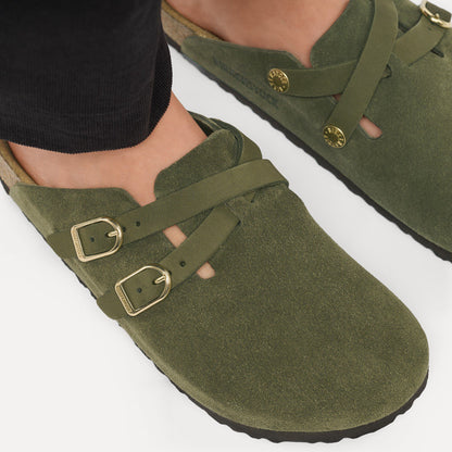 Blair Suede Leather in Color Thyme | Birkenstock