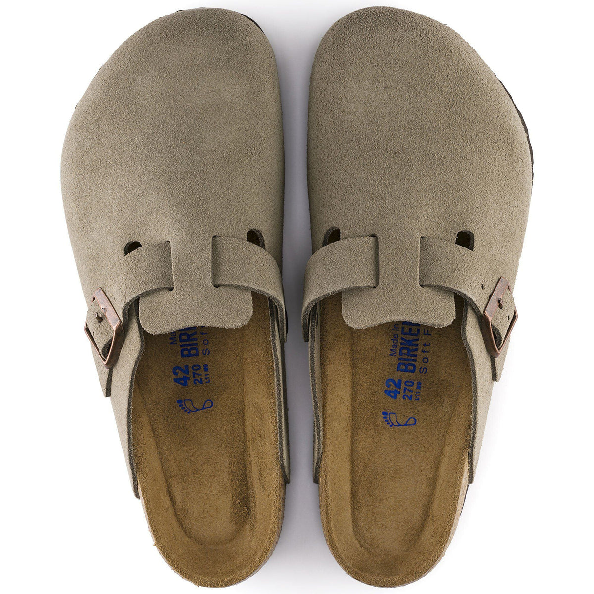 Boston Soft Footbed Suede Leather in Color Taupe | Birkenstock
