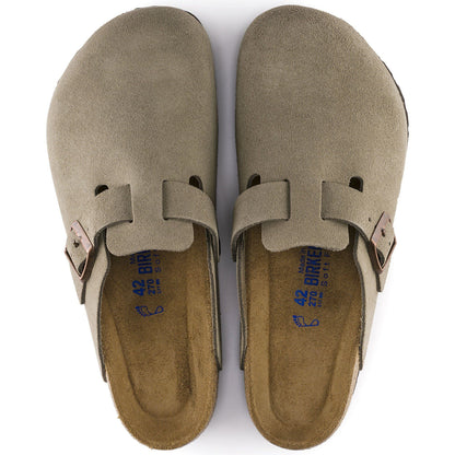 Boston Soft Footbed Suede Leather in Color Taupe | Birkenstock