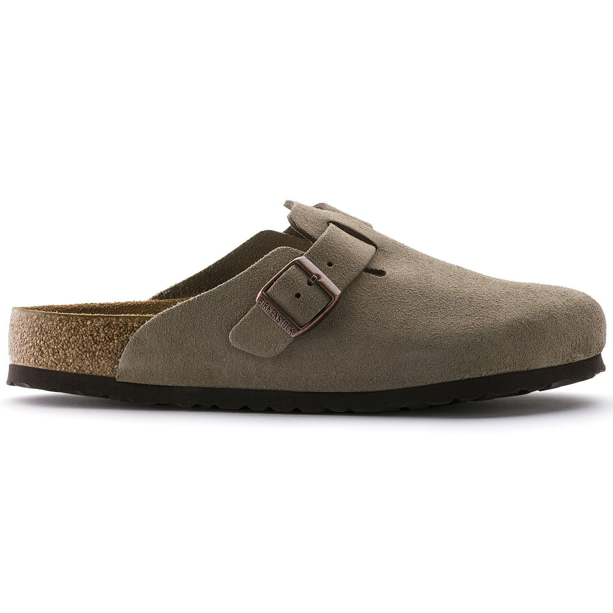 Boston Soft Footbed Suede Leather in Color Taupe | Birkenstock