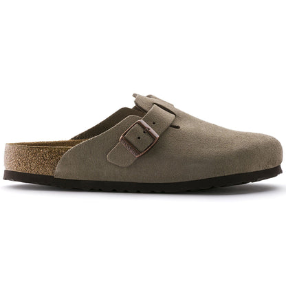 Boston Soft Footbed Suede Leather in Color Taupe | Birkenstock
