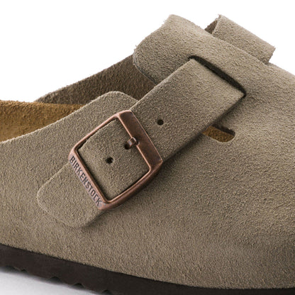 Boston Soft Footbed Suede Leather in Color Taupe | Birkenstock
