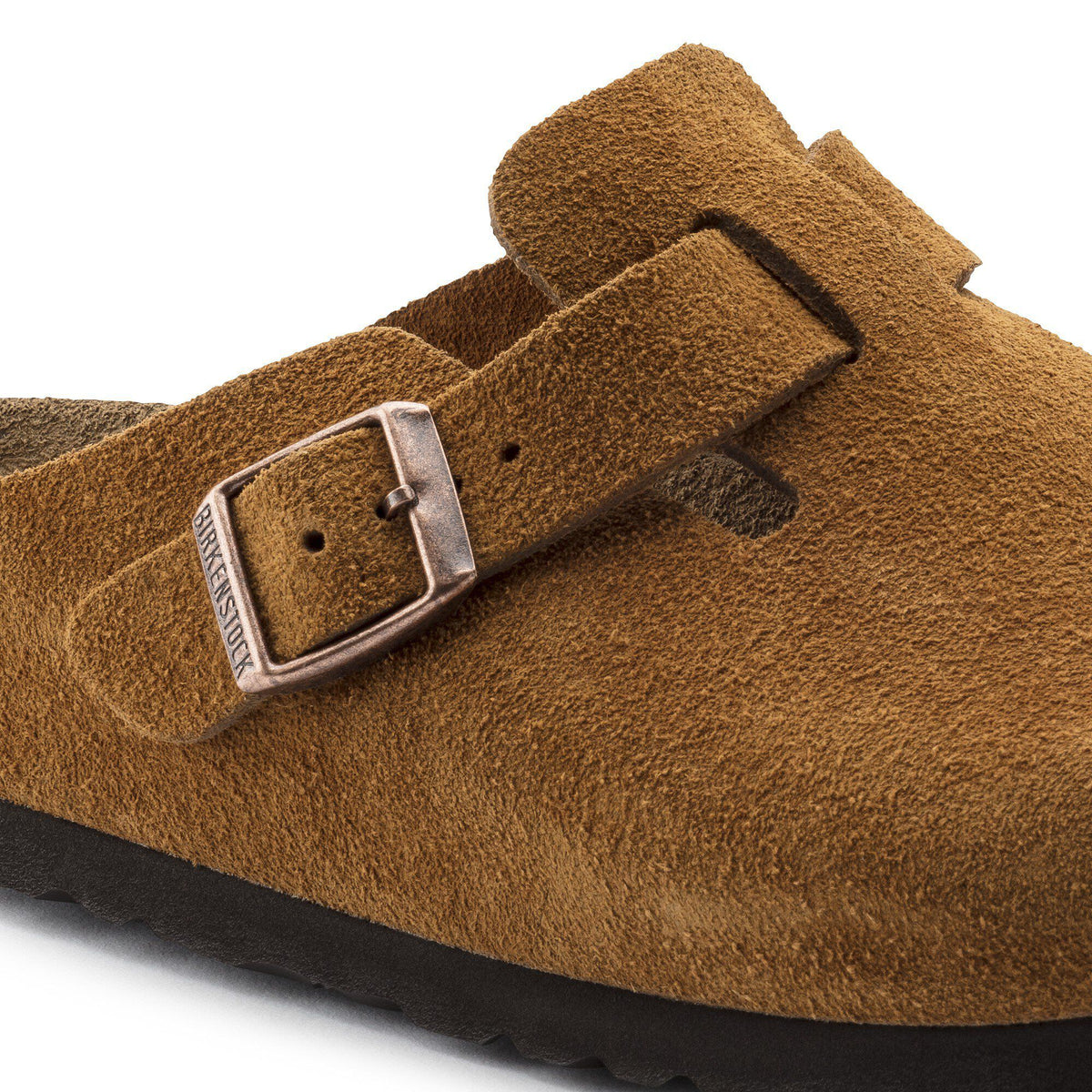 Boston Soft Footbed Suede Leather in Color Mink | Birkenstock