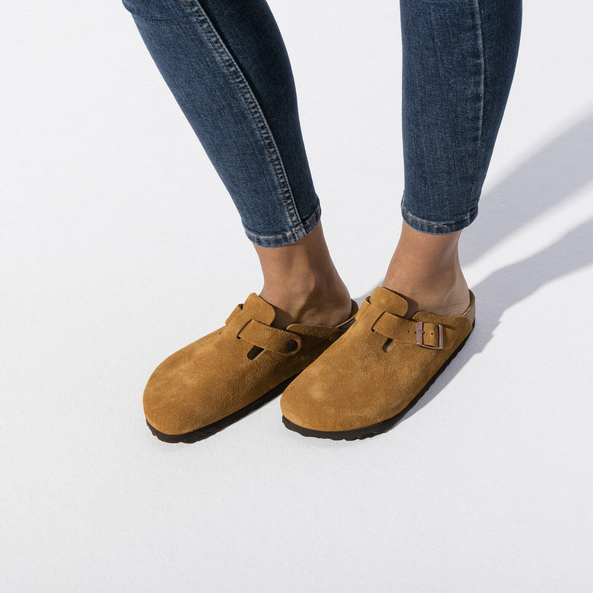 Boston Soft Footbed Suede Leather in Color Mink | Birkenstock