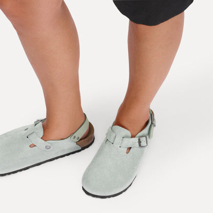 Tokio Suede Leather in Color Pure Sage | Birkenstock