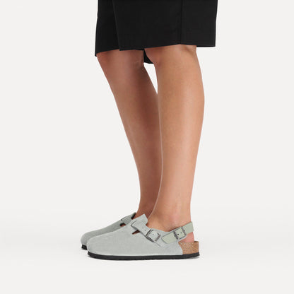 Tokio Suede Leather in Color Pure Sage | Birkenstock