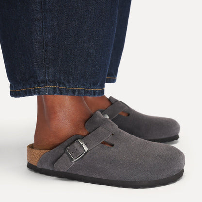 Boston Suede Leather in Color Charcoal | Birkenstock