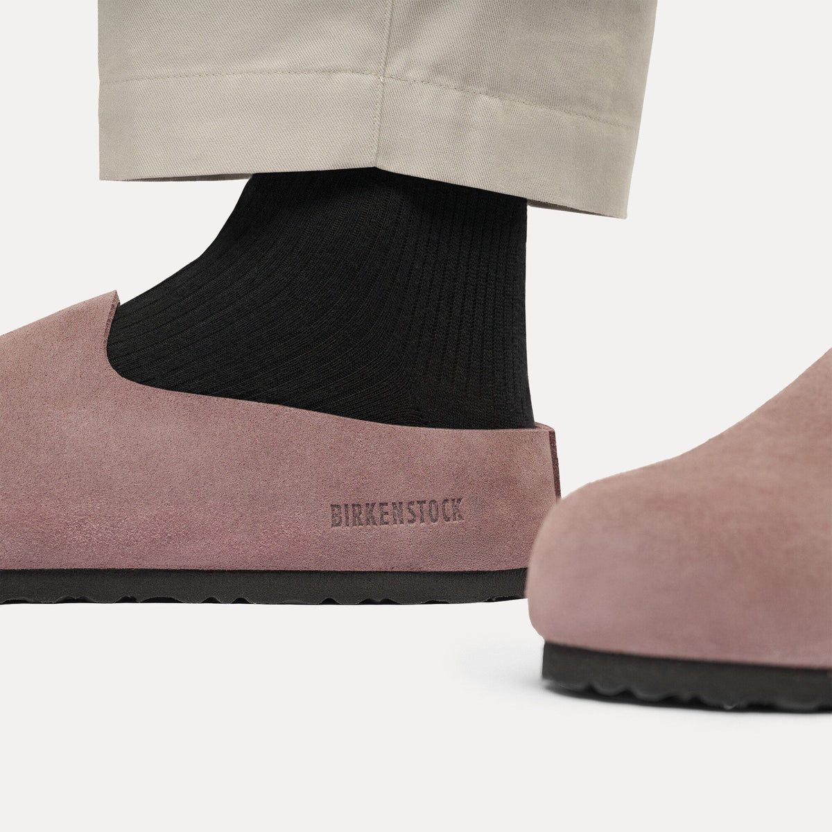 Amsterdam Wrapped Suede Leather in Color Faded Purple | Birkenstock