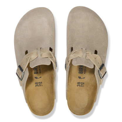 Boston Braided Suede Leather in Color Taupe | Birkenstock