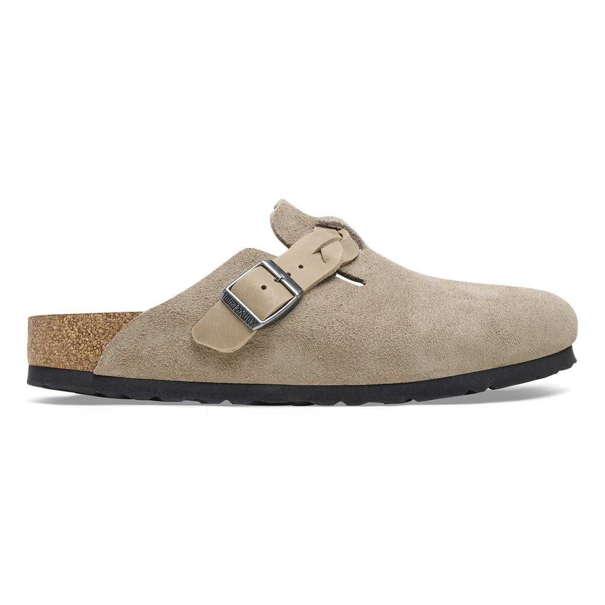 Boston Braided Suede Leather in Color Taupe | Birkenstock
