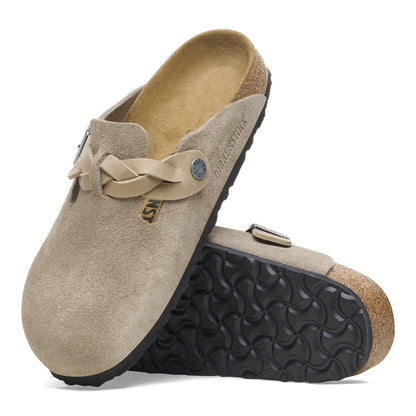 Boston Braided Suede Leather in Color Taupe | Birkenstock