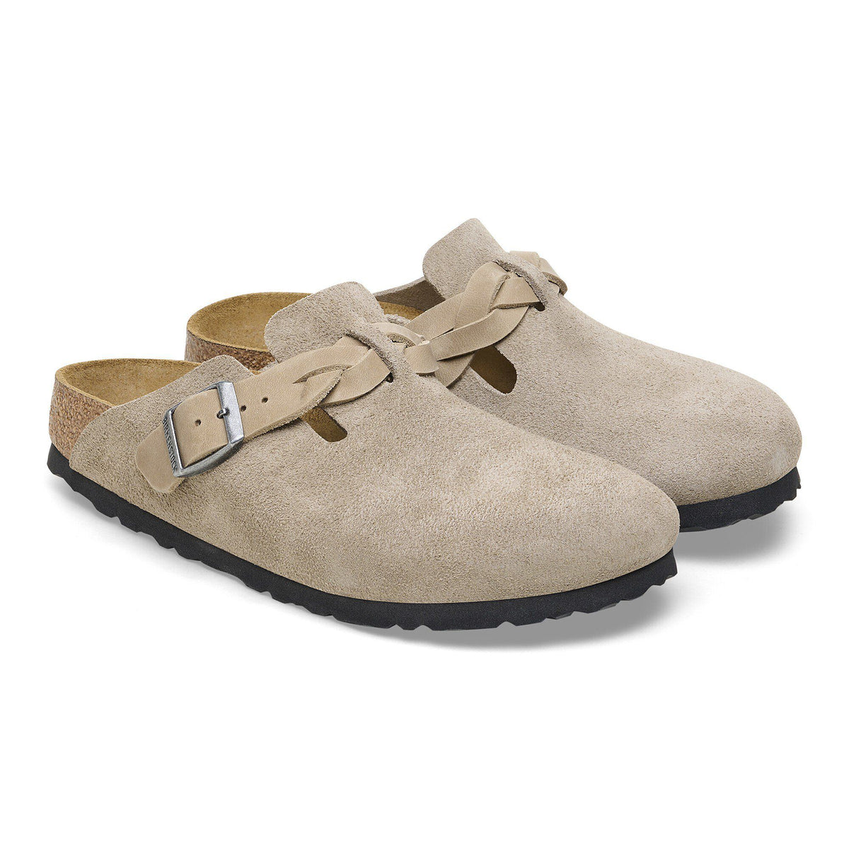 Boston Braided Suede Leather in Color Taupe | Birkenstock