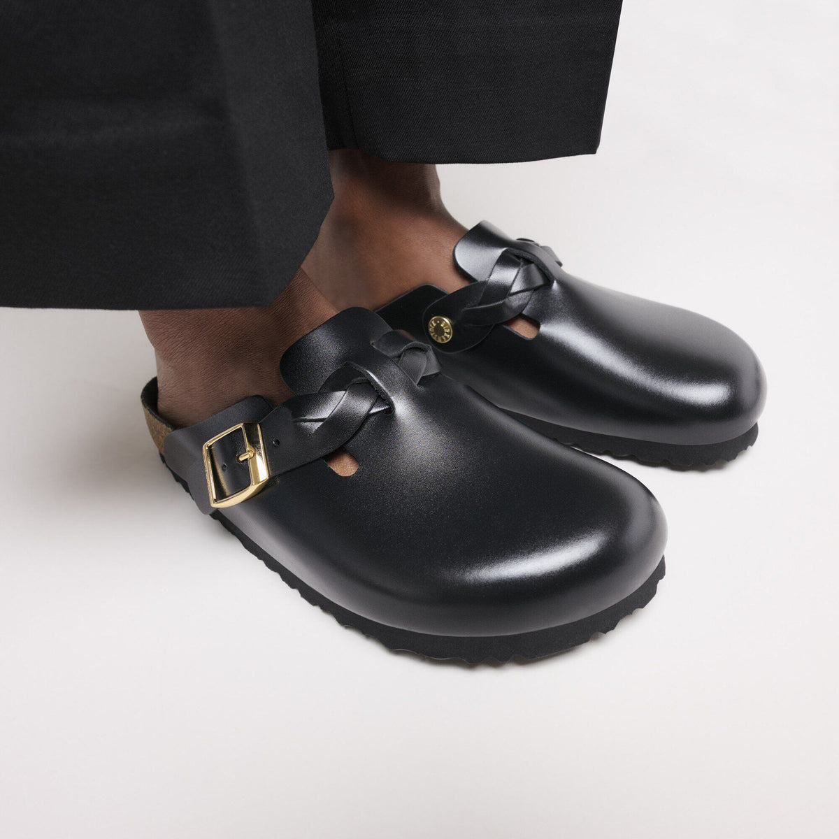 Boston Braided Leather in Color New Dressy Black | Birkenstock
