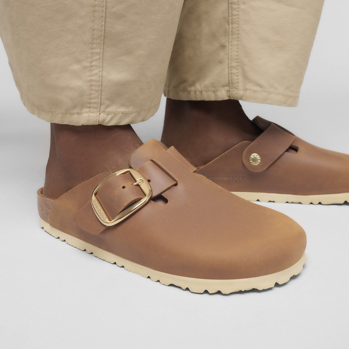 Boston Big Buckle Oiled Leather in Color Cognac | Birkenstock