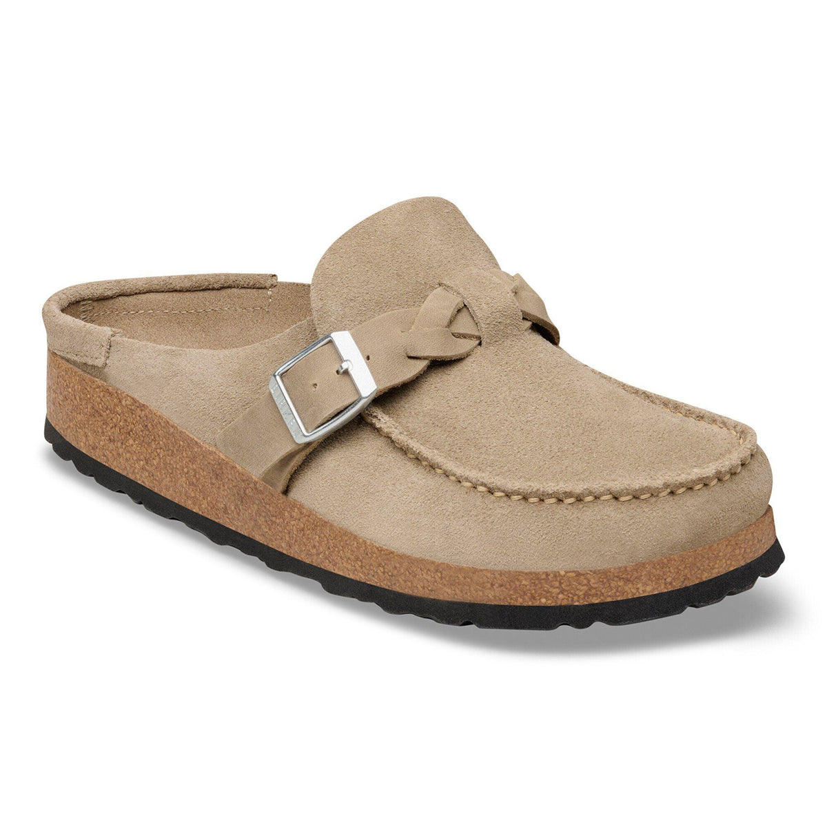 Buckley  Braided Suede Leather in Color Taupe | Birkenstock