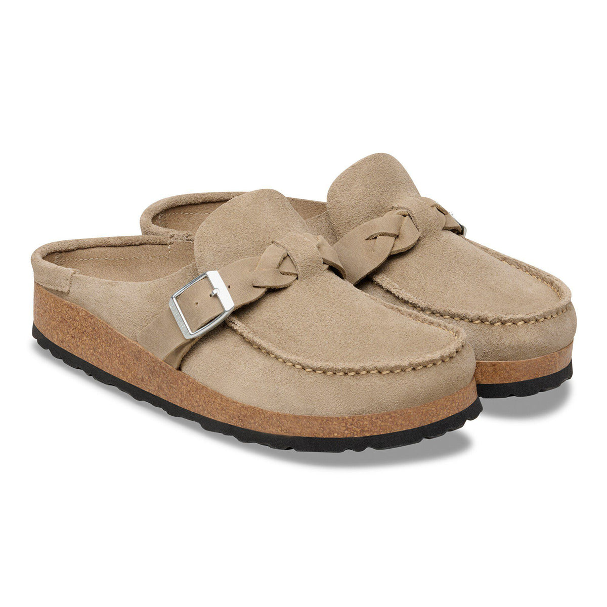 Buckley  Braided Suede Leather in Color Taupe | Birkenstock